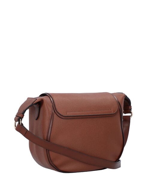 DOMITILLA Bolso bandolera, en piel. BROWN - Bolsos Mujer