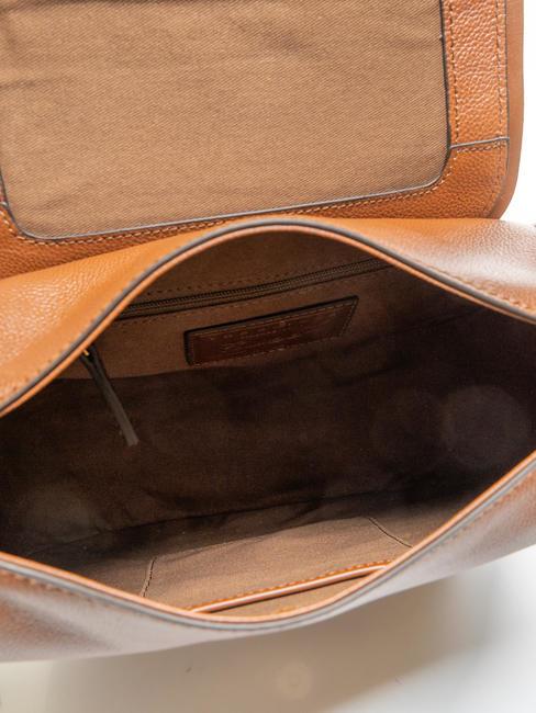 DOMITILLA Bolso bandolera, en piel. BROWN - Bolsos Mujer