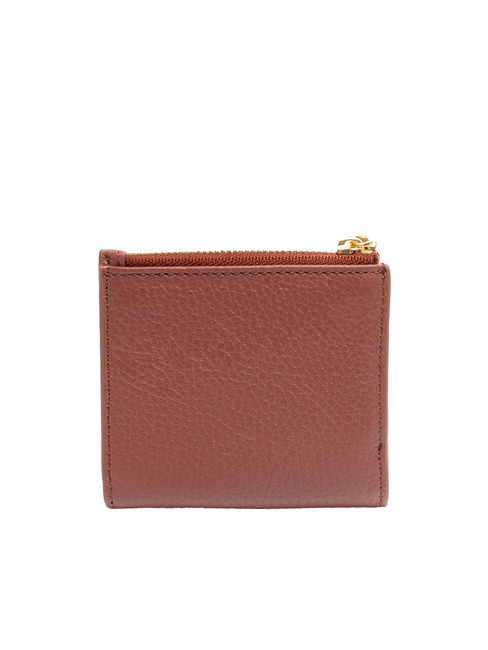 METALLIC SOFT Cartera mini de piel brandy - Carteras Mujer
