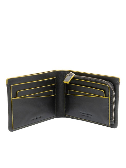 BICOLOR Monedero de piel amarillo negro - Carteras Hombre