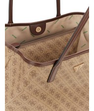 GUESS ECO VICTTORIA Bolso de hombro logotipo de café con leche / marrón - Bolsos Mujer - 3
