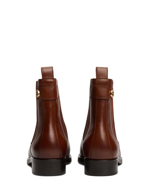 STUD LOW CHELSEA Bot&iacute;n de piel marr&oacute;n co&ntilde;ac - Zapatos Mujer