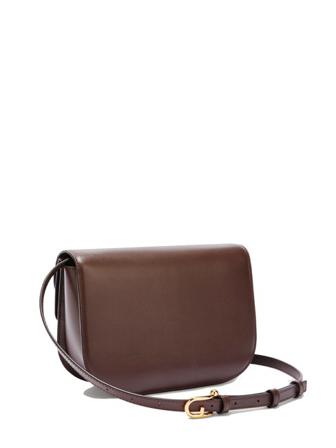 SFERA Bolso de piel con solapa chocolate - Bolsos Mujer