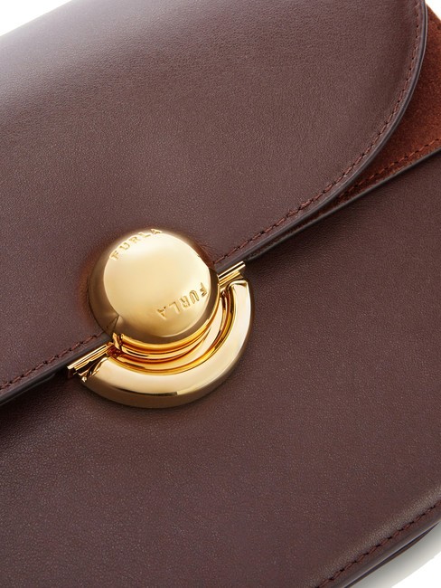 SFERA Bolso de piel con solapa chocolate - Bolsos Mujer