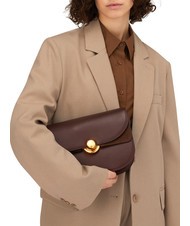 FURLA SFERA Bolso de piel con solapa chocolate - Bolsos Mujer - 6