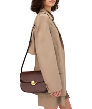 FURLA SFERA Bolso de piel con solapa chocolate - Bolsos Mujer - 7