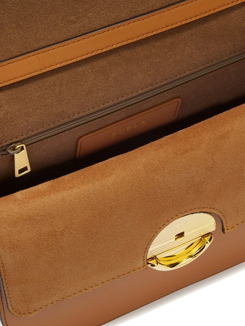 SFERA Bolso de piel con solapa brandy - Bolsos Mujer