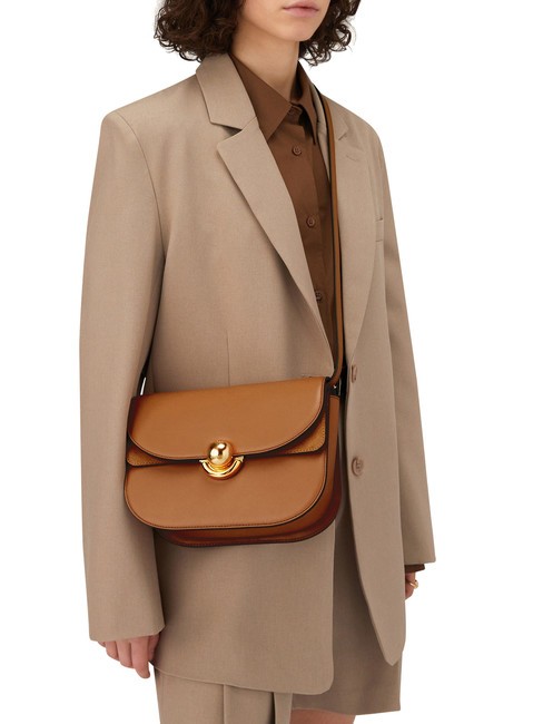 SFERA Bolso de piel con solapa brandy - Bolsos Mujer
