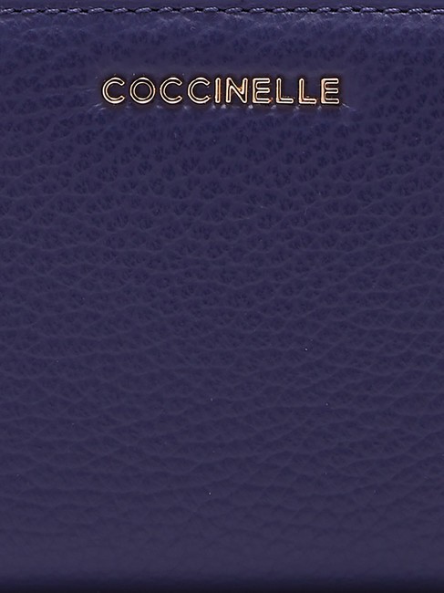 METALLIC SOFT Cartera peque&ntilde;a en piel texturizada azul real - Carteras Mujer