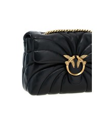 PINKO LOVE PUFF CLASSIC Bolso bandolera en piel de napa negro-oro antiguo - Bolsos Mujer - 4