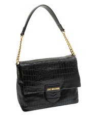 LOVE MOSCHINO CROCO Bolso de hombro negro - Bolsos Mujer - 2