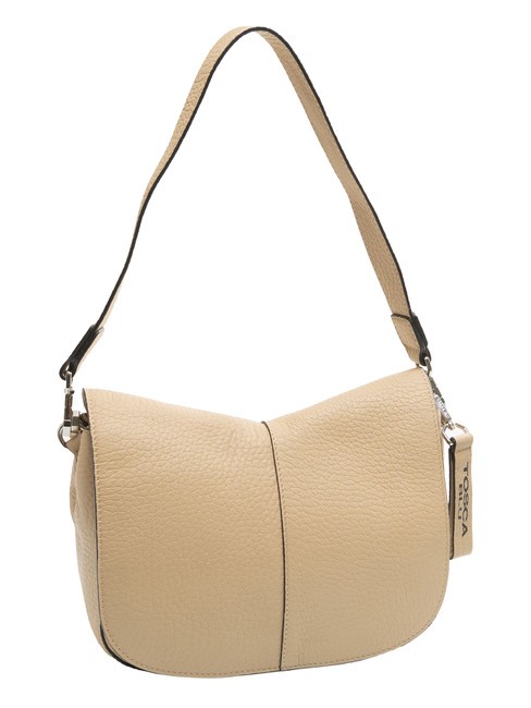 SIERRA Bolso de piel con bandolera BEIGE - Bolsos Mujer
