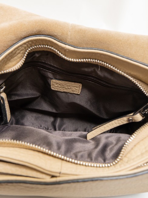 SIERRA Bolso de piel con bandolera BEIGE - Bolsos Mujer