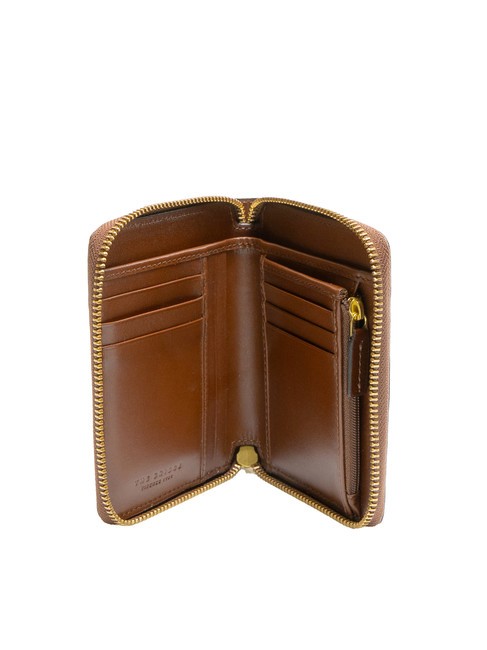 DOMITILLA Cartera mediana de piel con cremallera BROWN - Carteras Mujer