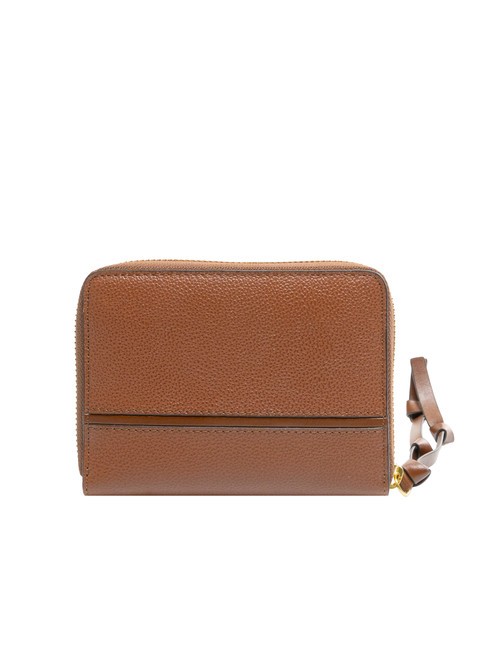 DOMITILLA Cartera mediana de piel con cremallera BROWN - Carteras Mujer