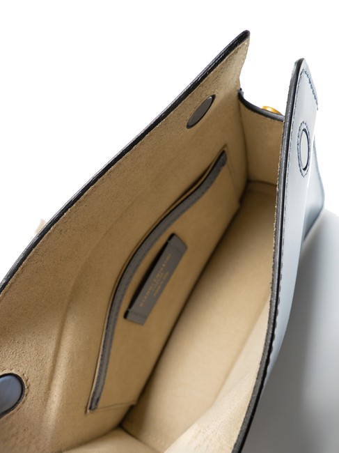 LOGO PRINT Bolso de hombro de piel cepillada ming azul - Bolsos Mujer