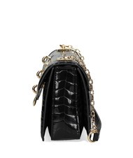 LOVE MOSCHINO CHAIN CROCO Bolso bandolera estampado negro - Bolsos Mujer - 3