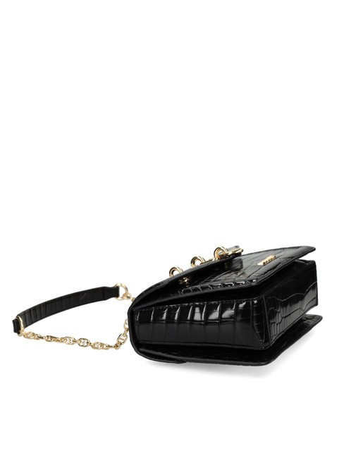 CHAIN CROCO Bolso bandolera estampado negro - Bolsos Mujer