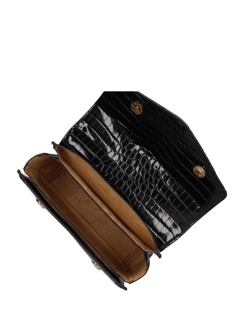 CHAIN CROCO Bolso bandolera estampado negro - Bolsos Mujer