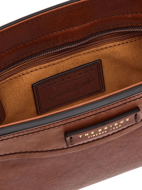 ANGELA Bolso bandolera, en piel. BROWN - Bolsos Mujer