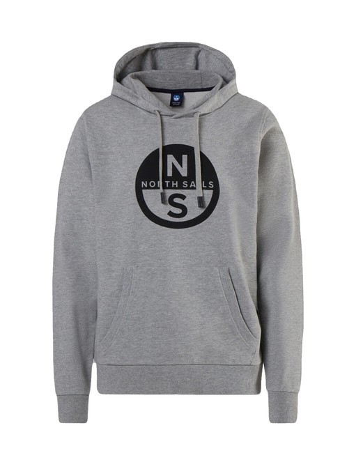 BASIC Sudadera con capucha y logo estampado mezcla gris - Sudaderas