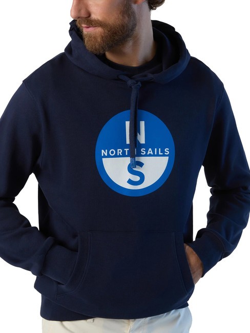 BASIC Sudadera con capucha y logo estampado Azul marino - Sudaderas