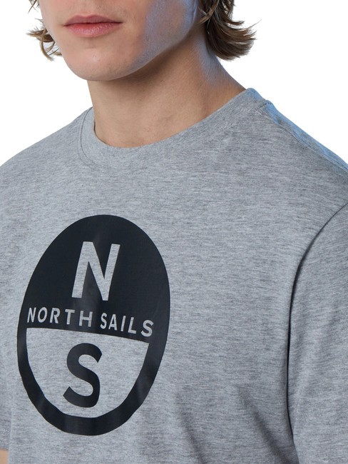 BASIC Camiseta de algod&oacute;n con logo estampado mezcla gris - camiseta