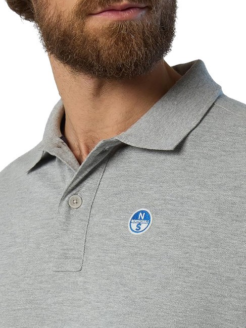 BASIC Polo de manga corta de algod&oacute;n mezcla gris - camisa polo