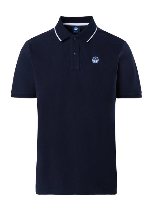 COLLAR STRIPED Polo de manga corta de algod&oacute;n Azul marino - camisa polo
