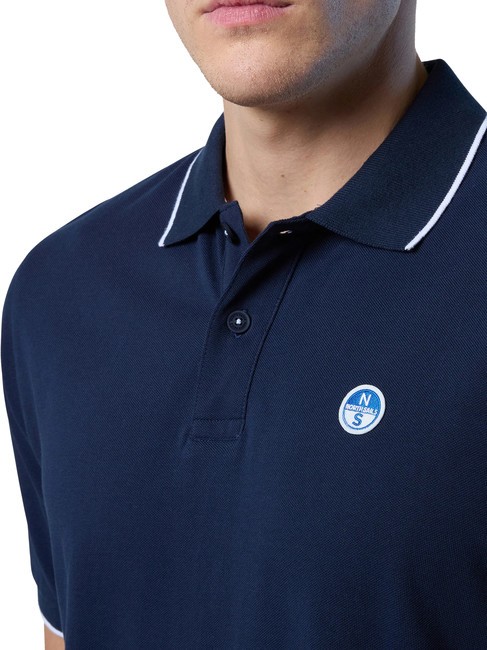 COLLAR STRIPED Polo de manga corta de algod&oacute;n Azul marino - camisa polo