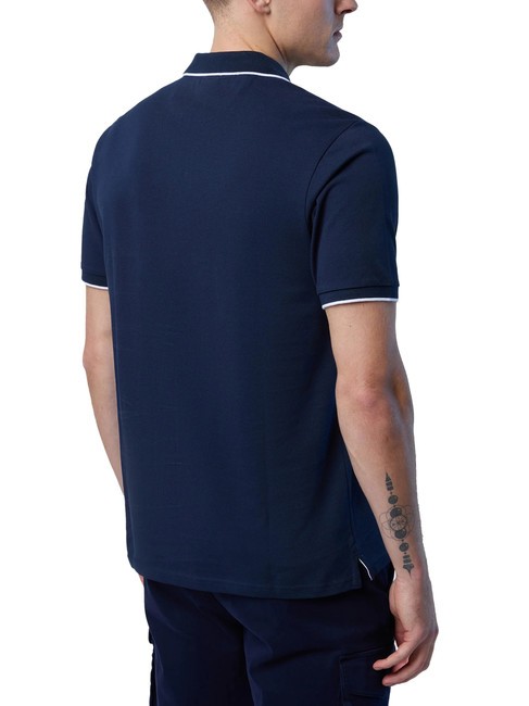 COLLAR STRIPED Polo de manga corta de algod&oacute;n Azul marino - camisa polo
