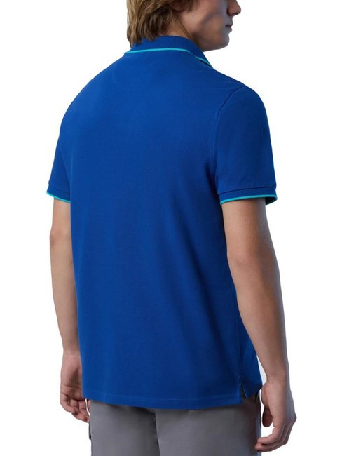 COLLAR STRIPED Polo de manga corta de algodón océano azul - camisa polo