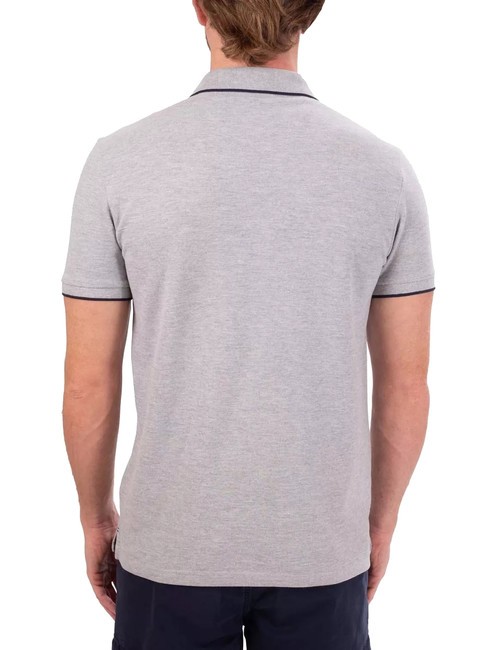 COLLAR STRIPED Polo de manga corta de algodón mezcla gris - camisa polo