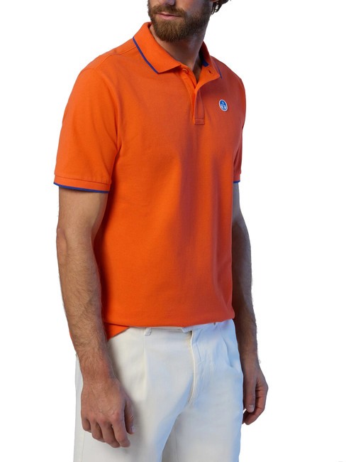 COLLAR STRIPED Polo de manga corta de algod&oacute;n naranja llama - camisa polo