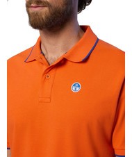 NORTH SAILS COLLAR STRIPED Polo de manga corta de algod&oacute;n naranja llama - camisa polo - 4