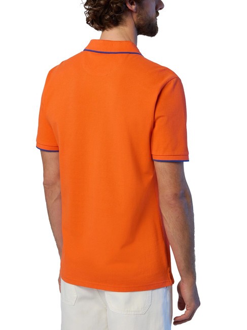 COLLAR STRIPED Polo de manga corta de algodón naranja llama - camisa polo