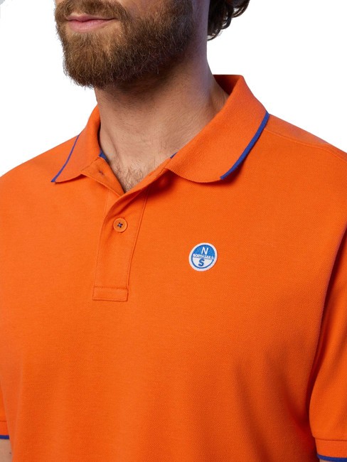 COLLAR STRIPED Polo de manga corta de algodón naranja llama - camisa polo
