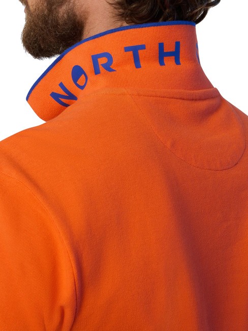 COLLAR STRIPED Polo de manga corta de algodón naranja llama - camisa polo