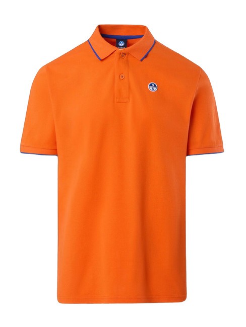 COLLAR STRIPED Polo de manga corta de algod&oacute;n naranja llama - camisa polo