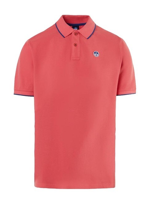 COLLAR STRIPED Polo de manga corta de algod&oacute;n coral calipso - camisa polo