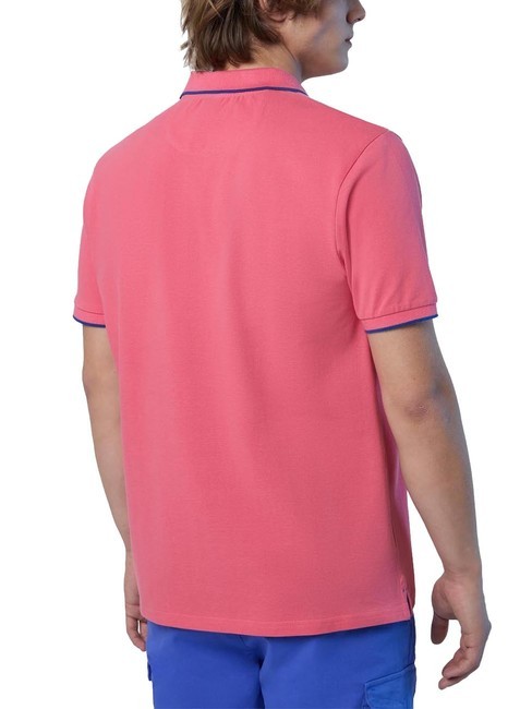 COLLAR STRIPED Polo de manga corta de algod&oacute;n coral calipso - camisa polo