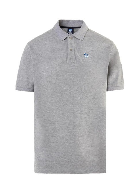 BASIC Polo de manga corta de algodón mezcla gris - camisa polo