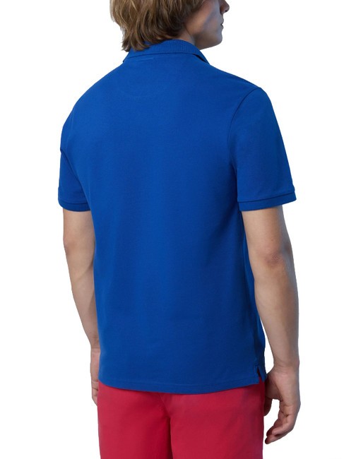 BASIC Polo de manga corta de algodón océano azul - camisa polo