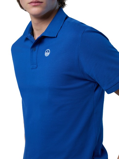 BASIC Polo de manga corta de algodón océano azul - camisa polo