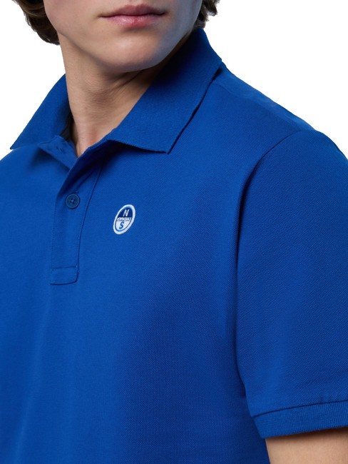 BASIC Polo de manga corta de algodón océano azul - camisa polo