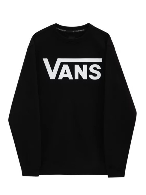 VANS CLASSIC Sudadera de algodón con cuello redondo blanco negro - Sudaderas