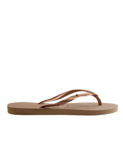 SLIM LOGO Chancletas rosa / oro - Zapatos Mujer