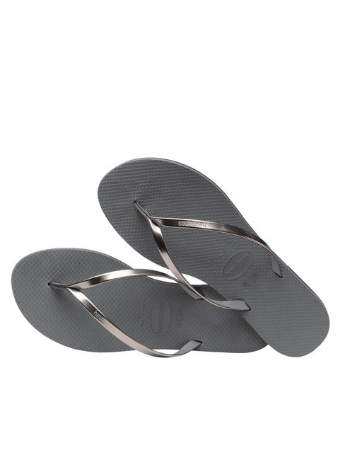 YOU METALLIC Chanclas de goma acero gris/grafito metalizado - Zapatos Mujer