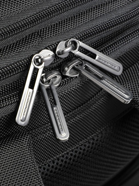 BRIEF 2 Mochila tipo duffle de piel y tejido negro - Mochilas para port&aacute;til