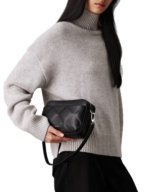 DIAMOND QUILT  Mini bolso bandolera, con bandolera negro - Bolsos Mujer